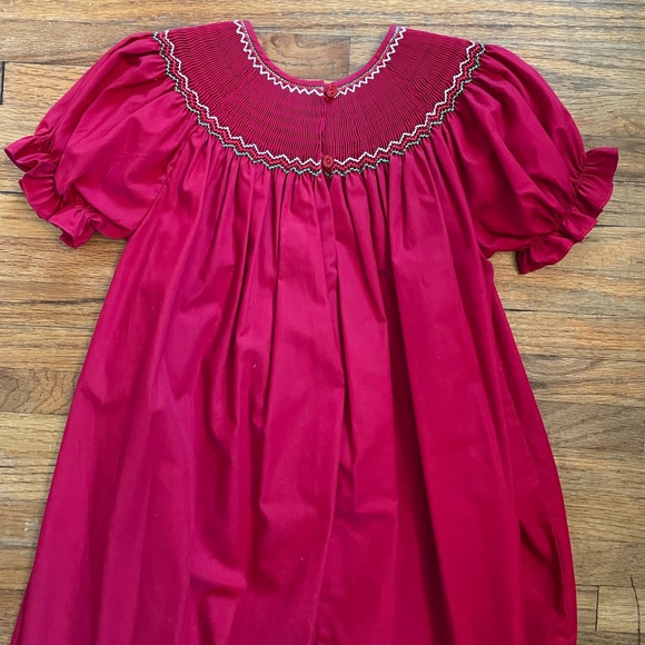 Rosalina 4T Smocked Christmas Tree Dress Red Holiday Dress - Picture 5 of 6